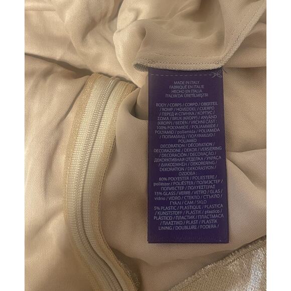 Ralph Lauren Purple Label Women's 8 Gold Annike Halter Embellished Blouse EUC - Picture 7 of 8